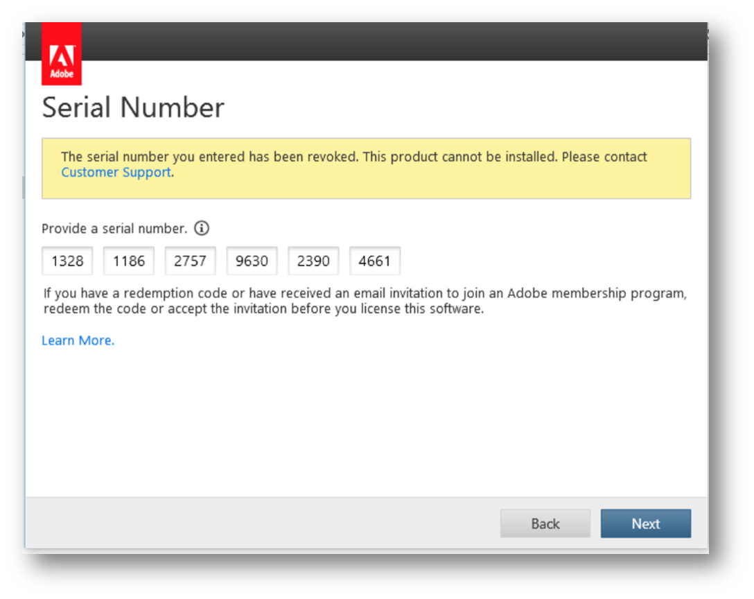 Adobe student license serial number